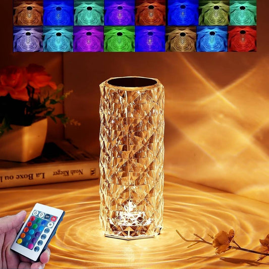 RGB Crystal Rose Table with 16 color display and RF remote control